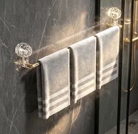 Porte-serviettes de toilette, sans perçage, à ventouse, support mural pour serviettes, en plastique transparent, pour rangement de salle de bain