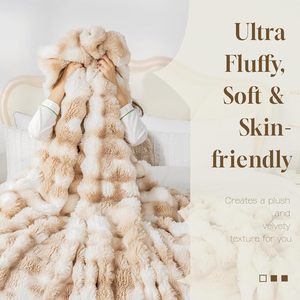 Tất cả các mùa siêu mềm ấm cúng Thỏ lông chăn, dễ thương phòng ngủ trang trí, Faux lông ném chăn cho chiếc ghế Sofa giường - Product Image 2