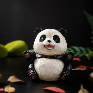 Cute Panda Sculpted Figurine Epoxy <b>Resin</b> Creative Animal Office Tabletop Healing Folk Art Crafts Business <b>Gift</b> - Product Image 2