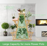 Étagère de support de plante en bambou multicouche moderne et élégante étagère de rangement intérieure écologique pour la maison ou le jardin fonction de pot de fleur