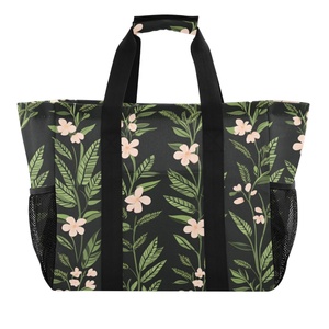 Sac fourre-tout réutilisable directement de l'usine avec imprimé fleurs hawaïennes, logo personnalisé, grande capacité, imperméable, sac de plage - Product Image 1
