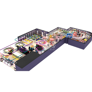 Système de couleurs Morandi, équipement de terrain de jeu personnalisé pour usage commercial, grande taille, maison de jeu pour enfants avec grand toboggan à vendre - Product Image 2