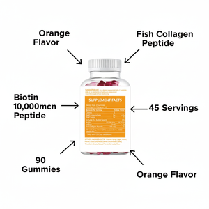 Kangherb Vente en gros Meilleur prix Stimuler le métabolisme Augmenter le collagène de la peau Gummies de collagène marin - Product Image 5