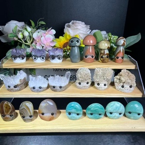 도매 힐링 크리스탈 조각 공예품 - 다양한 스타일의 귀여운 크리스탈 고슴도치 버섯 모양 팜스톤 선물용 - Product Image 3
