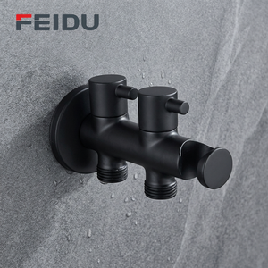 FEIDU Meilleures ventes Douchette WC en acier inoxydable avec <span class=keywords><strong>double</strong></span> <span class=keywords><strong>sortie</strong></span> d'eau, Robinet 2 voies, Robinet d'angle et Support de <span class=keywords><strong>douche</strong></span> - Product Image 5