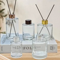 Bocal diffuseur cylindrique en verre vide transparent pour aromathérapie, contenant de parfum pour emballage de marque, impression personnalisée