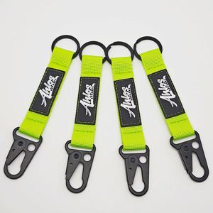 Custom High Visibility Neon Green Durable Nylon Webbing Keychain <b>Lanyards</b> <b>for</b> Safety & Workwear Promotional Gifts - Product Image 4