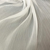 Tissu en crêpe de chiffon blanc léger 100 % polyester de haute qualité, tissé, effet froissé, similaire à la soie, pour femme