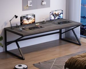 Bàn văn phòng hiện đại cho 2 người công nghiệp kim loại gỗ Màn hình Kép PC chơi Game bàn máy tính cho văn phòng nhà phòng ngủ phòng khách - Product Image 5