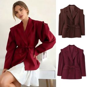 Abbigliamento Donna MYST&<span class=keywords><strong>ZA</strong></span> 2026 Nuova Moda Blazer con Spalle Larghe e Cintura in Vita - Product Image 1