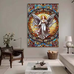 Pintura en lienzo de la Virgen Marí<span class=keywords><strong>a</strong></span> con alas, decoración del hogar, arte de pared colgante, pintura religiosa sagrada, decoración del hogar y la Iglesia - Product Image 6