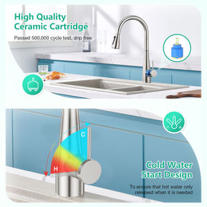 3 Way Pull Out Kitchen Faucet Stainless Steel Ceramic Valve Core Warranty 5 years - Product Image 4