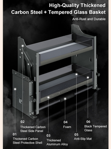 Gabinetes Superiores HNOSS, Cesta Elevadora Inteligente para Almacenamiento Desplegable, <span class=keywords><strong>Estante</strong></span> Desplegable para Gabinete de <span class=keywords><strong>Cocina</strong></span> Superior - Product Image 6