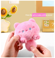 Sac porte-clés en peluche mignon chat décontracté qui couine pendentif suspendu coton matériel mignon poupée cadeau