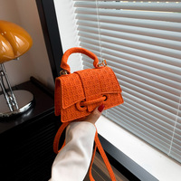 Sac à Main Populaire en Cuir PU pour Femme, Élégant Sac à Bandoulière Vintage Motif Treillis, Mini Sacs de Luxe pour Femmes
