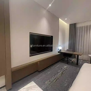 Economy Hotel <b>Bedroom</b> Set King Bed with Panel Headboard Nightstand TV Cabinet <b>Desk</b> Wardrobe for Commercial 3 Star Hotel Project - Product Image 4