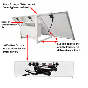 Kit <span class=keywords><strong>de</strong></span> Energía Solar <span class=keywords><strong>de</strong></span> 12v 60ah con Panel Solar y Batería, Compatible con Conexión en Paralelo, Modo <span class=keywords><strong>de</strong></span> Reposo Inteligente, para CCTV - Product Image 4