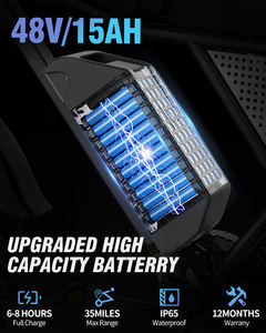 EU 창고 릿스타 Q20 미니 20인치 48V 15Ah 팻 타이어 전기 자전거 성인용 산악 오프로드 바이크 - Product Image 3