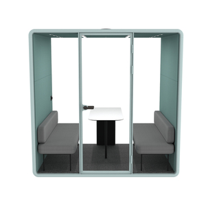 Cabine de réunion insonorisée à montage rapide, module de bureau modulaire avec sièges et table pour discussion privée et travail concentré - Product Image 2