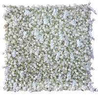 Backdrop Bunga Baby's Breath Buatan, Dinding Bunga Putih, Latar Belakang Stainless Steel, Pernikahan, MOQ Rendah