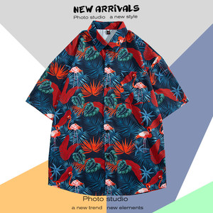 Chemise hawaïenne décontractée <span class=keywords><strong>pour</strong></span> homme Kango, imprimé floral personnalisé, manches courtes, boutonnée, <span class=keywords><strong>pour</strong></span> l'été et la plage - Product Image 4