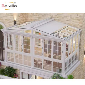 Vente directe d'usine Villa résidentielle Hôtel Terrasse Solarium Véranda Serre Ensemble Serre en aluminium et verre Véranda - Product Image 4