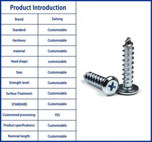Tornillos autorroscantes de hierro galvanizado de clase 4, métricos, de cabeza cruzada y para madera, con rosca fina, de marca Chinese Fasteners - Product Image 2