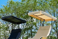 Chaise pliante d'extérieur à dossier haut, type chaise lune, avec parasol intégré, portable, pour la pêche, le camping et la plage, direct usine
