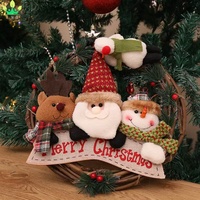 Künstlicher Weihnachts-Rankenkranz mit Schneemann, Weihnachtsmann und Elch, Girlanden-Anhänger, Dekoartikel, Feiertagsgeschenk, Wanddekoration