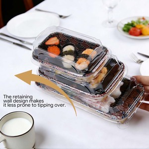 ถาดซูชิสีทองแบบใช้แล้วทิ้ง ถาดกระดาษซูชิแบบหรูหราพร้อมฝาปิด กล่องบรรจุภัณฑ์ สามารถออกแบบโลโก้ได้ตามต้องการ - Product Image 4
