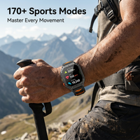 2,13 Zoll AMOLED Robuste K70A Herren Sport Smartwatch 480mAh Akku Anruffunktion 170+ Sportmodi IP68 Wasserdicht Taschenlampe Smartwatch