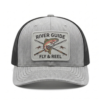 Casquette de baseball unisexe Richardson 112 Trucker personnalisée, classique et haut de gamme, avec logo brodé et patch en cuir, ajustable par snapback