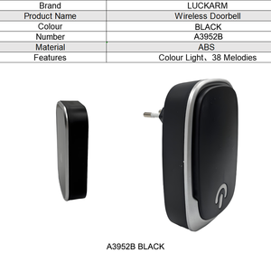 <span class=keywords><strong>Sonnette</strong></span> <span class=keywords><strong>sans</strong></span> <span class=keywords><strong>fil</strong></span> nouvelle génération US EU, <span class=keywords><strong>sonnette</strong></span> clignotante couleur, <span class=keywords><strong>200m</strong></span>, 38 mélodies, étanche, <span class=keywords><strong>sonnette</strong></span> de porte à piles, bouton d'alimentation - Product Image 3