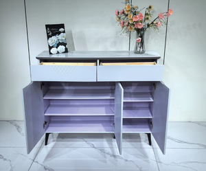 Meuble de rangement tout-en-un moderne en verre trempé pour salon, armoire à chaussures, buffet de salle à manger, couleur et taille personnalisables <span class=keywords><strong>Lechen</strong></span> - Product Image 3