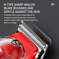 Tondeuse à cheveux transparente rouge sans fil pour hommes avec kit de ciseaux, outils de coiffure électriques pour barbier