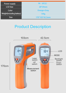 Nhà Sản Xuất Trực Tiếp Bán Kinh Tế Công Cụ Thử Nghiệm Ngành Công Nghiệp Và Sử Dụng Nhà Không Cảm Ứng Nhiệt Kế Hồng Ngoại i-Pook Thương Hiệu Pk61 - Product Image 6