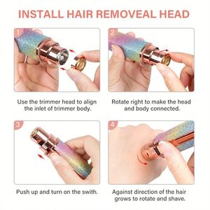 Kit de aseo de belleza, pinzas faciales, recortador de cejas eléctrico, recortador de pelo 2 1, maquinilla de afeitar para cejas USB indolora para mujeres y hombres, hogar - Product Image 4