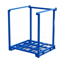 Palettes empilables et pliables à usage intensif personnalisées, supports de pile de pneus d'entrepôt, palette en acier métallique