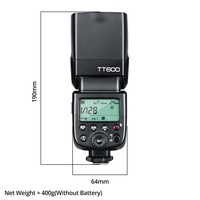 Flash para Cámara Godox TT600 2.4G Inalámbrico Speedlite + Transmisor X2T Disparador de Flash Inalámbrico para Canon Nikon Fujifilm
