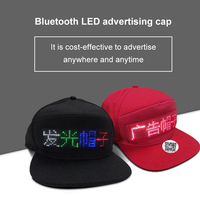 Aplicación programable Led mensaje Led tapas de luz teléfonos móviles enviar Led publicidad gorras de forma inalámbrica enviar algodón Led gorras fábrica