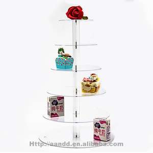 Soporte Redondo Transparente de Acrílico para Cupcakes, Soporte Resistente para Pasteles, Exhibidor de Postres - Product Image 6