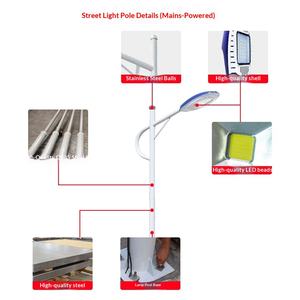 Poste de Alumbrado Público de Acero de Doble Brazo con Interruptor Inteligente con Control por Aplicación, Garantía de 10 Años para Uso en Carreteras - Product Image 2