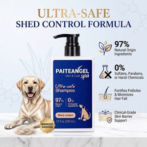 Shampooing pour chiens en gros, anti-chute de poils, 97% <span class=keywords><strong>naturel</strong></span>, contrôle de la perte de poils, lavage pour animaux de compagnie, 0% sulfates, 350ml, OEM - Product Image 1