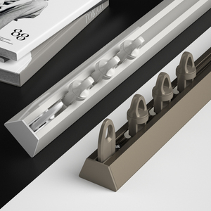 Modern Ceiling Mounted <strong>Curtain</strong> <strong>Rail</strong> Track V Shape Fold Wave <strong>Curtain</strong> Track Aluminum Metal with Accessories - Product Image 2