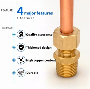 Conector <span class=keywords><strong>de</strong></span> Compresión <span class=keywords><strong>de</strong></span> Latón para Tubos <span class=keywords><strong>de</strong></span> 1/8", 1/4", 3/8", 1/2" OD X G, Adaptador Macho para Líneas <span class=keywords><strong>de</strong></span> Agua/<span class=keywords><strong>Gas</strong></span>/Aceite para Sistemas <span class=keywords><strong>de</strong></span> Tuberías Industriales - Product Image 5