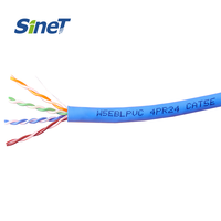 Cable de Red SINET de 305m, 24AWG, Cobre Sólido CCA, Cat5/Cat5e, UTP, Revestimiento de PVC, 150/350MHz, para Telecomunicaciones y Vigilancia, Certificado CE