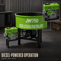 Malaxeur à godets diesel mobile et portable JW750 750L pour le mélange de sable et de béton