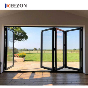 ประตูกระจกนิรภัย6แผงพับสองสีตามสั่ง IGCC/SGCC ได้รับการรับรองประตูทางเข้าหีบเพลงพับได้สำหรับโรงแรมและวิลล่า - Product Image 5