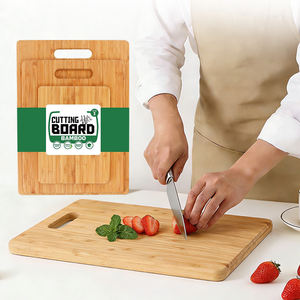 Juego de 3 Tablas de Cortar de Bambú Natural con Orificio para Colgar, Pequeña, Mediana y Grande, para Uso Diario en la Cocina - Product Image 4