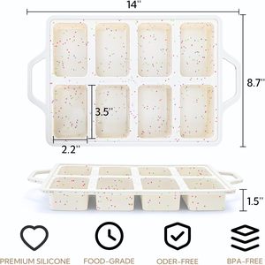 Molde para hornear de silicona cuboide con marco metálico reforzado, antiadherente, sin BPA, LFGB, para 8 cupcakes/muffins, de fábrica - Product Image 2
